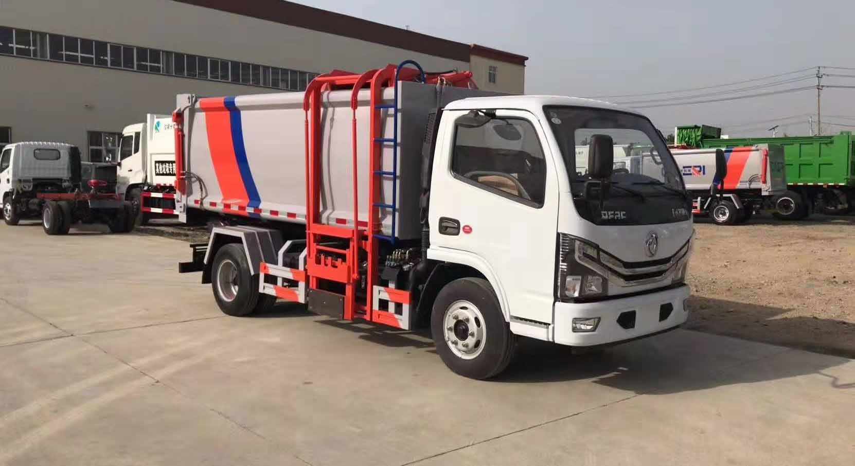 東風7.6方側(cè)裝掛通垃圾車（國六）